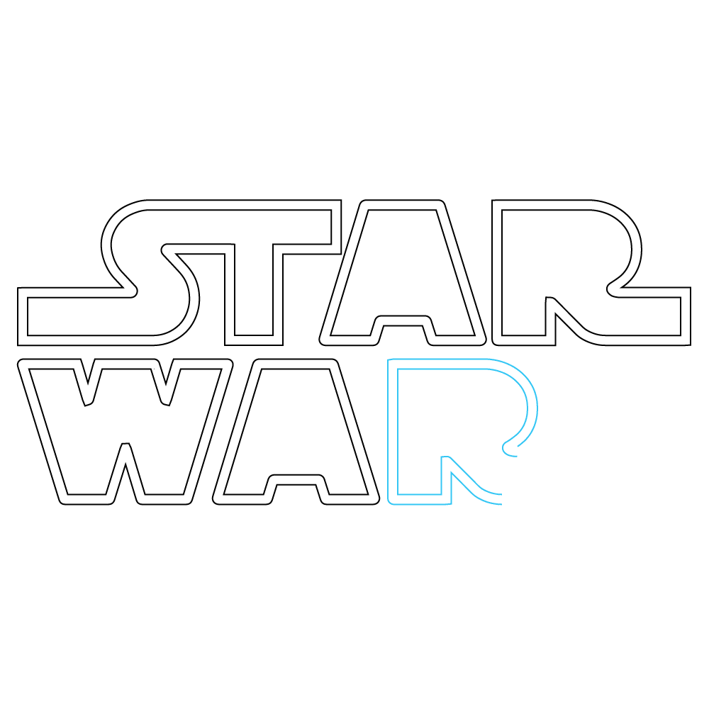 How to Draw The Star Wars Logo Step by Step Step  7