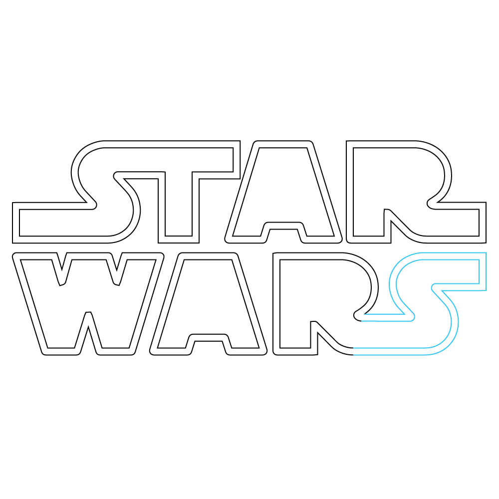 How to Draw The Star Wars Logo Step by Step Step  8