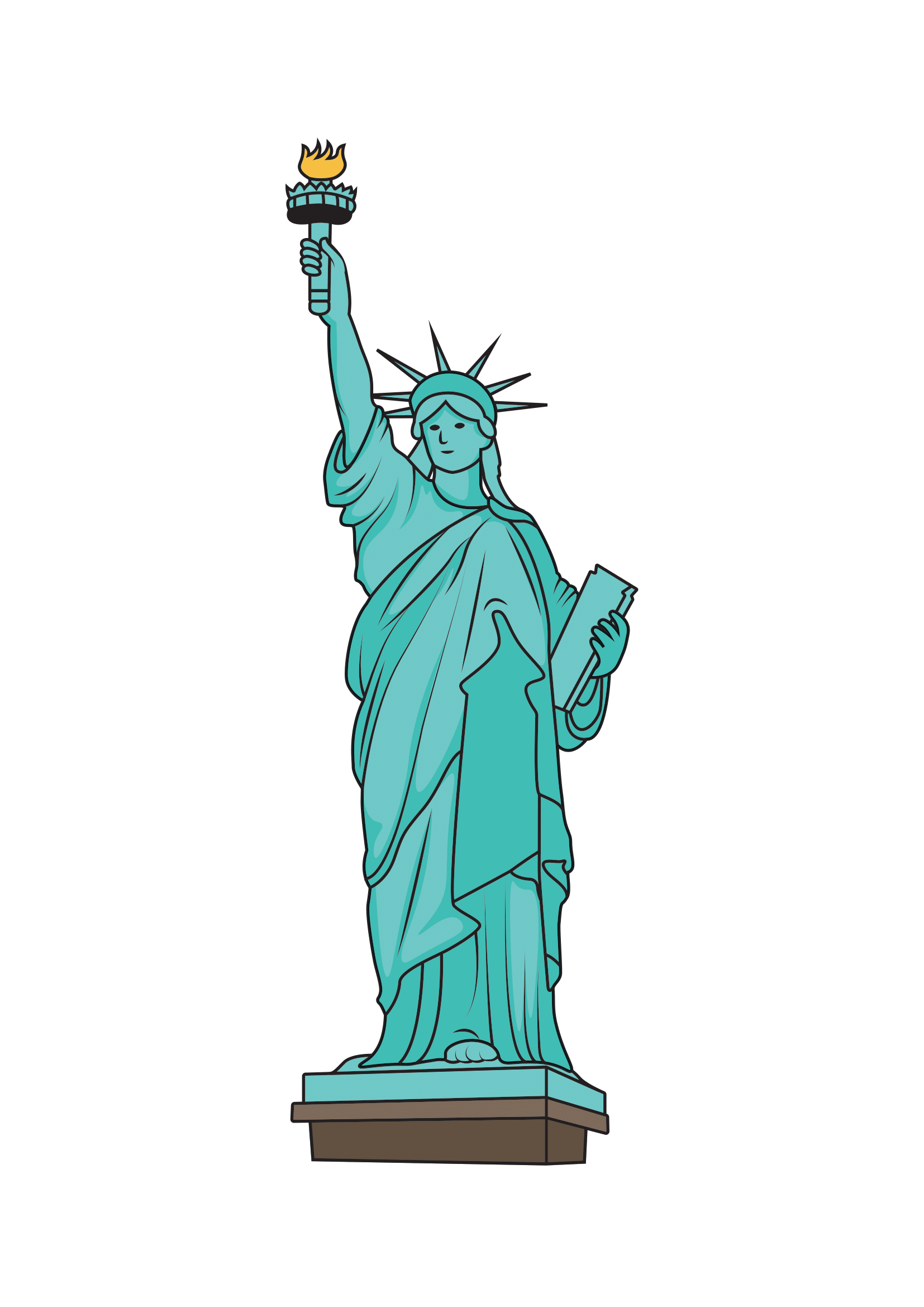 How to Draw The Statue Of Liberty Step by Step Printable