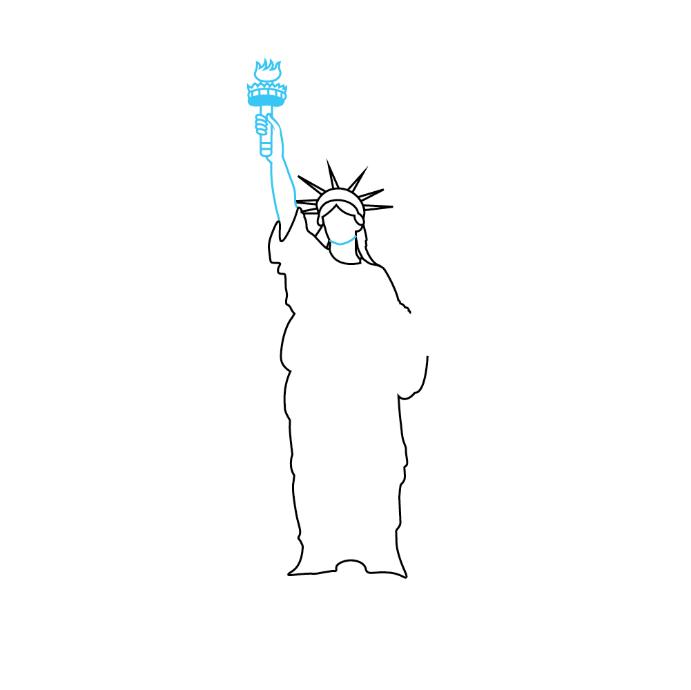 How to Draw The Statue Of Liberty Step by Step Step  4