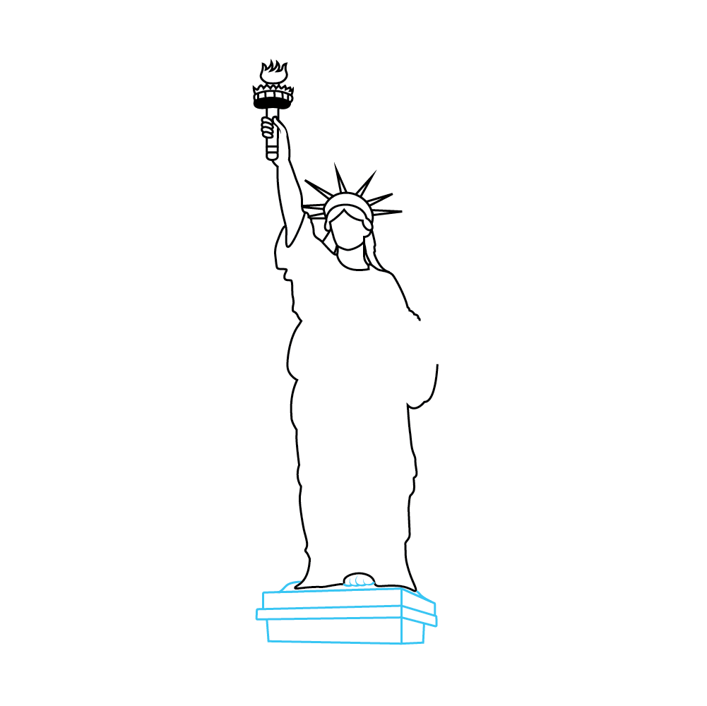 How to Draw The Statue Of Liberty Step by Step Step  5