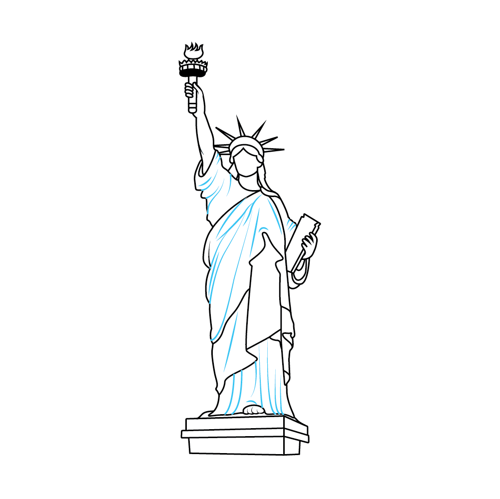 How to Draw The Statue Of Liberty Step by Step Step  7