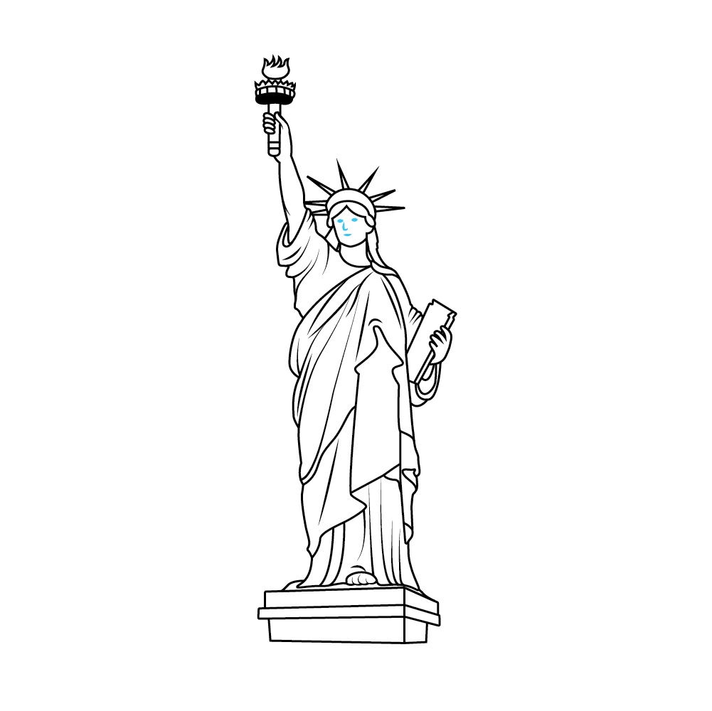 How to Draw The Statue Of Liberty Step by Step Step  8