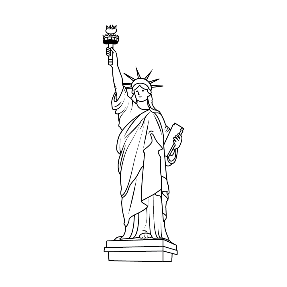 How to Draw The Statue Of Liberty Step by Step Step  9