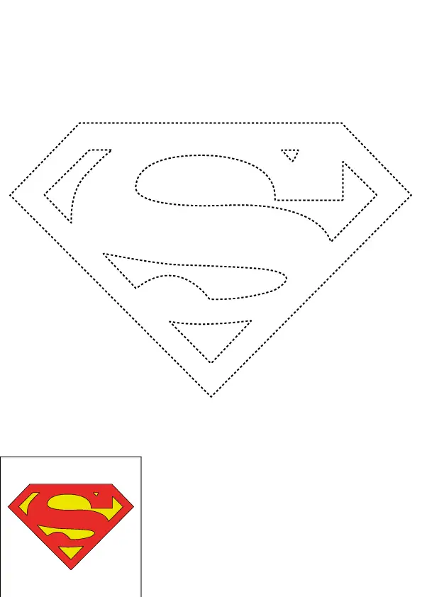How to Draw The Superman Logo Step by Step Printable Dotted