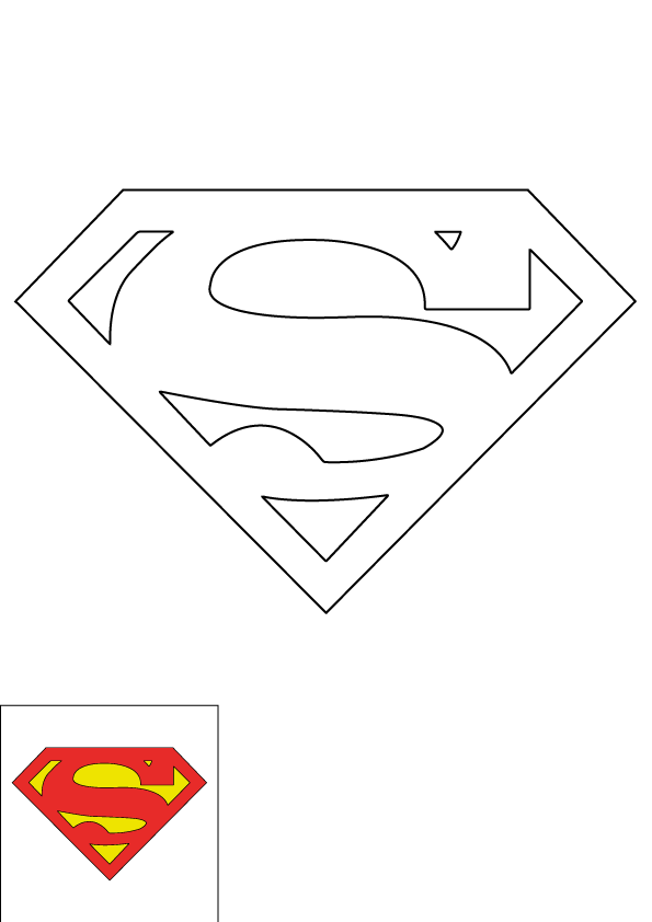 How to Draw The Superman Logo Step by Step Printable Color