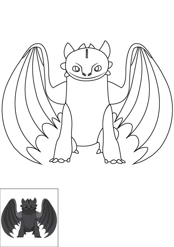 How to Draw Toothless Step by Step Printable Color