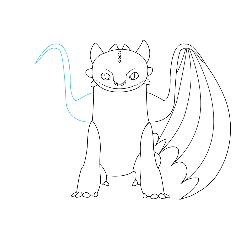 How to Draw Toothless Step by Step Step  10