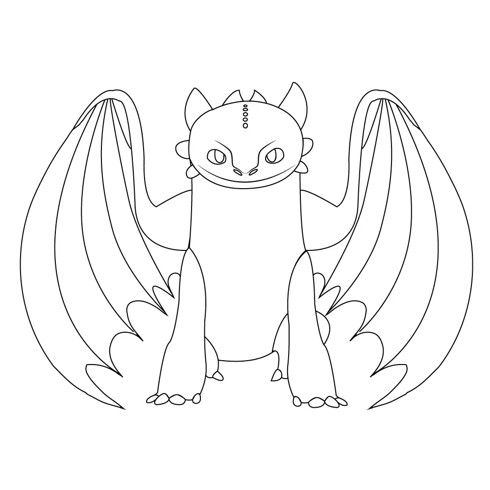 How to Draw Toothless Step by Step Step  12