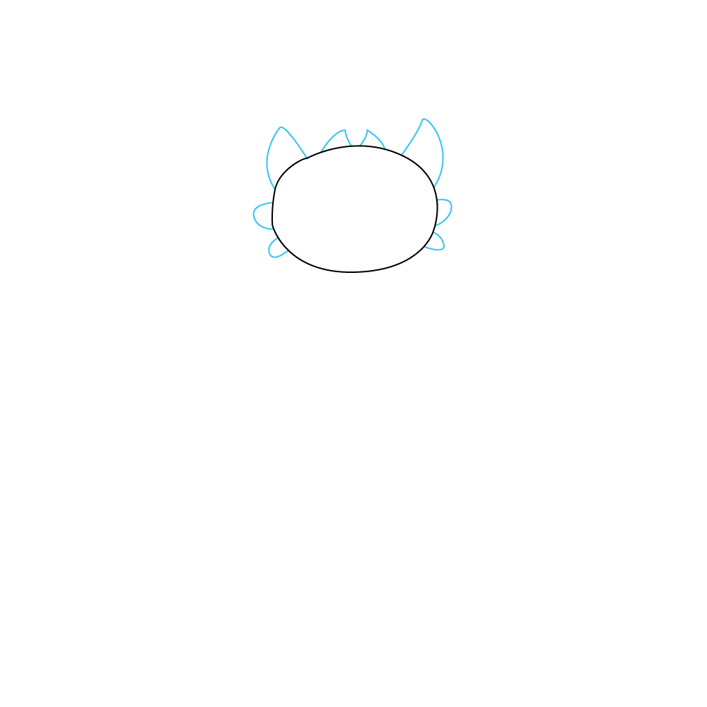 How to Draw Toothless Step by Step Step  2