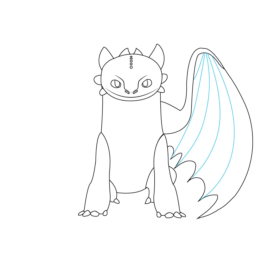 How to Draw Toothless Step by Step Step  9