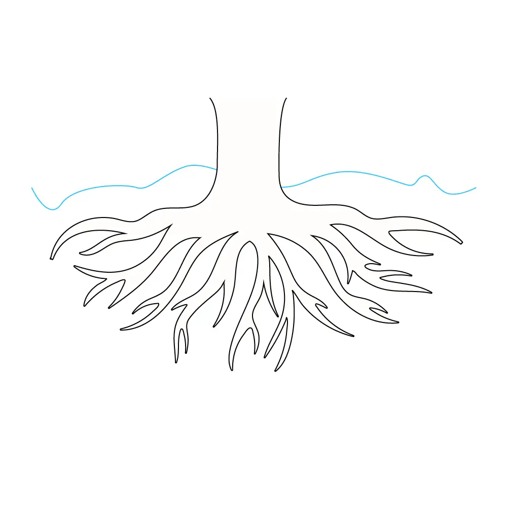 How to Draw Tree Roots Step by Step Step  4