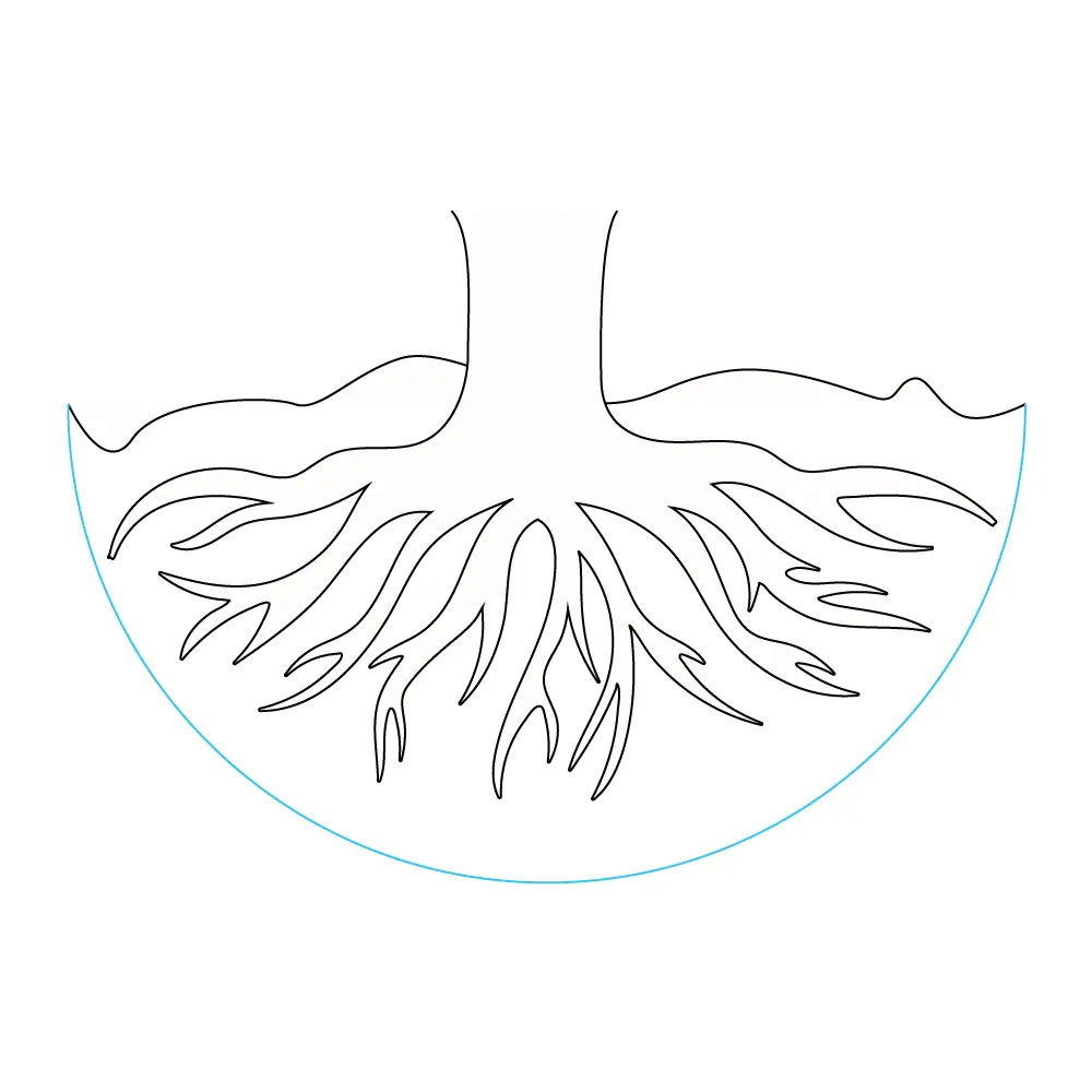 How to Draw Tree Roots Step by Step Step  5