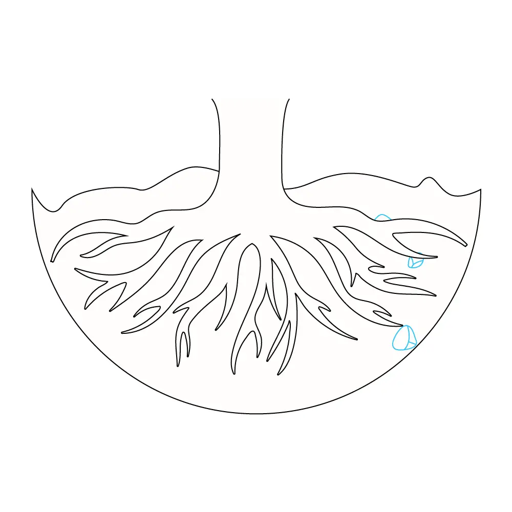 How to Draw Tree Roots Step by Step Step  6