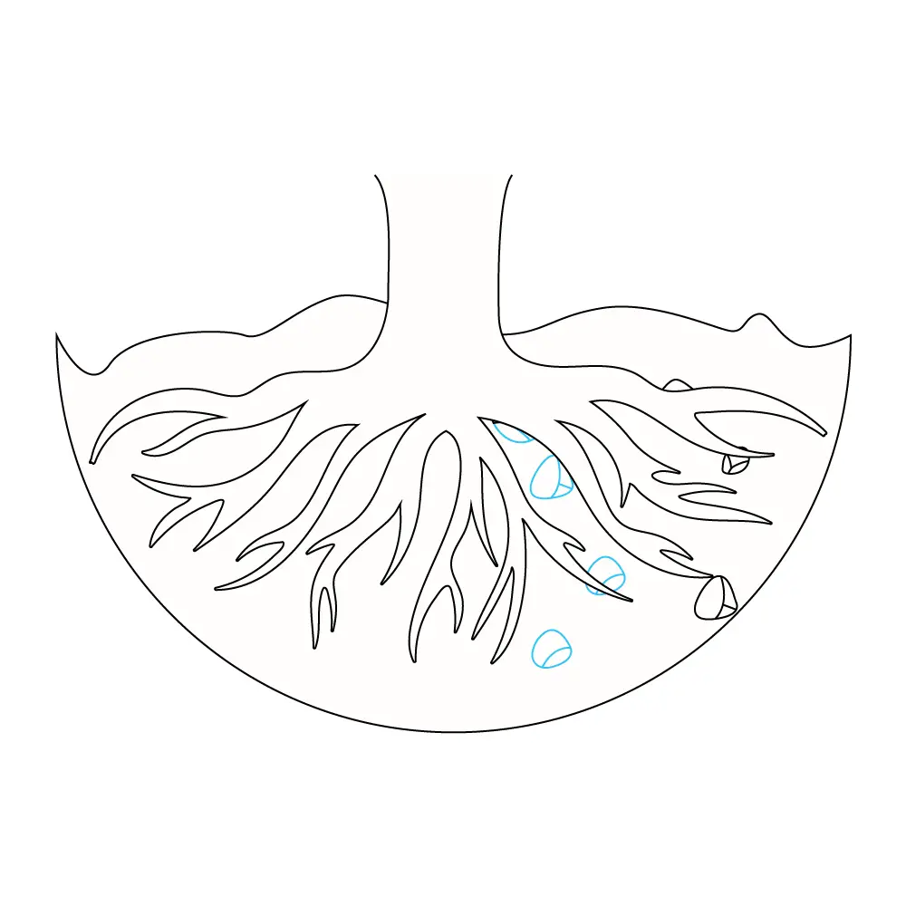 How to Draw Tree Roots Step by Step Step  7