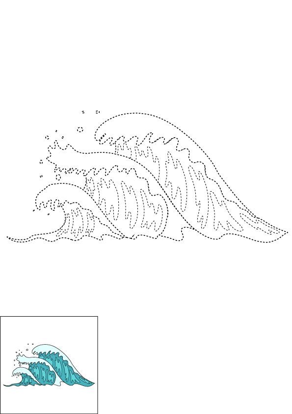 How to Draw Waves Step by Step Printable Dotted