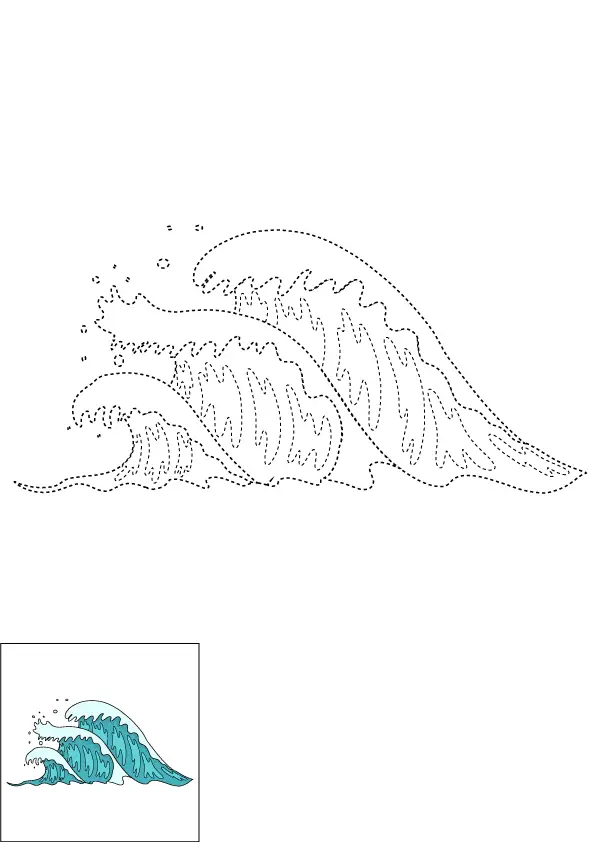 How to Draw Waves Step by Step Printable Dotted