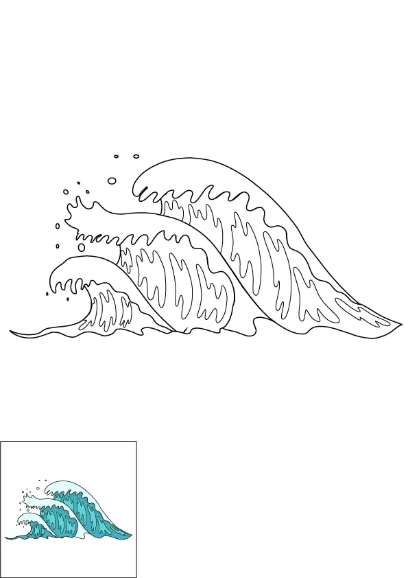 How to Draw Waves Step by Step Printable Color