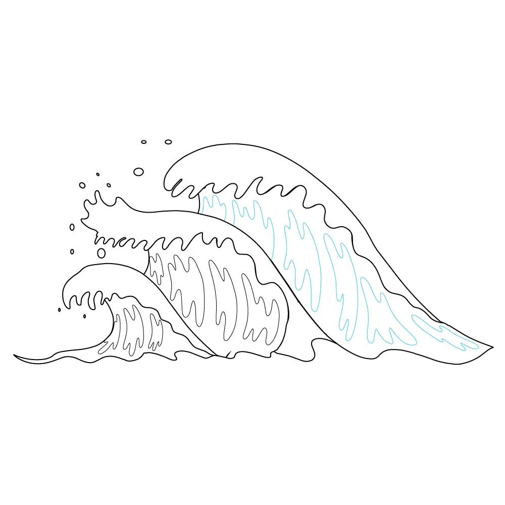 How to Draw Waves Step by Step Step  10