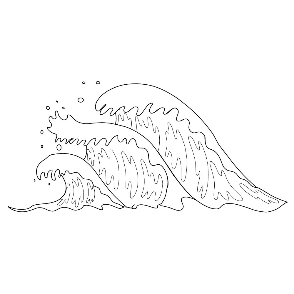 How to Draw Waves Step by Step Step  11