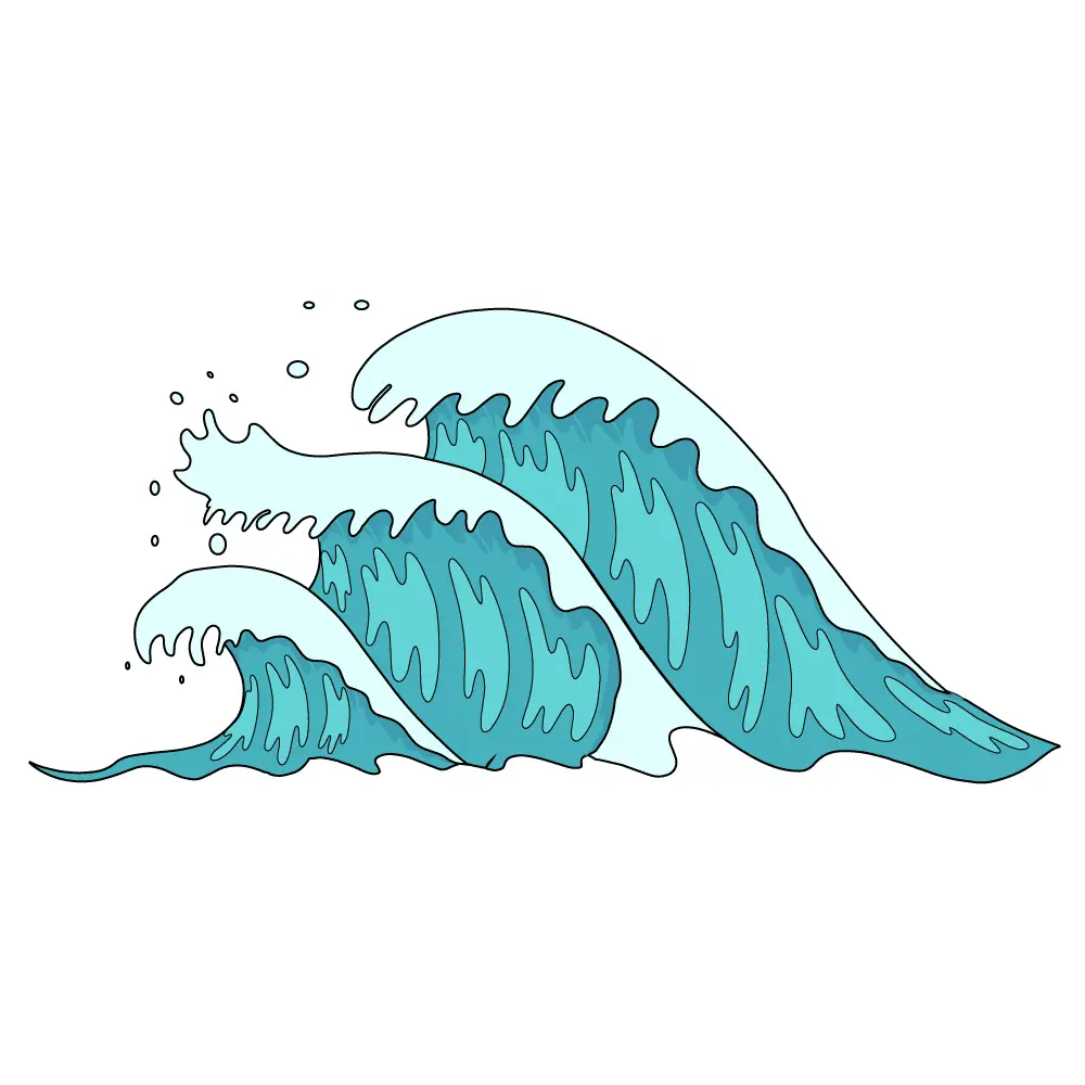 How to Draw Waves Step by Step Step  12