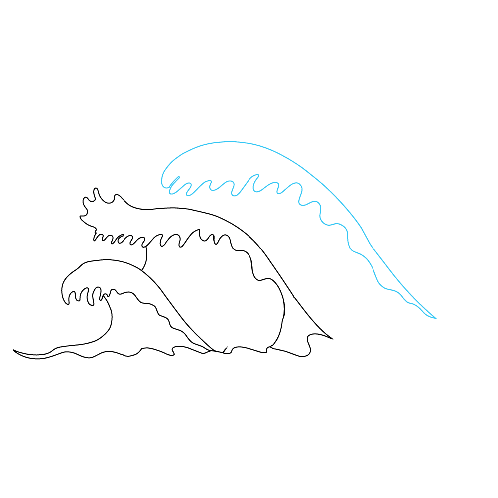 How to Draw Waves Step by Step Step  5