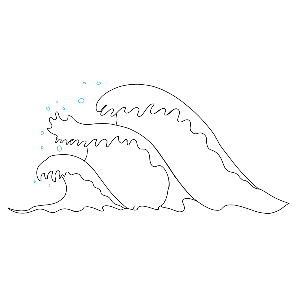 How to Draw Waves Step by Step Step  7
