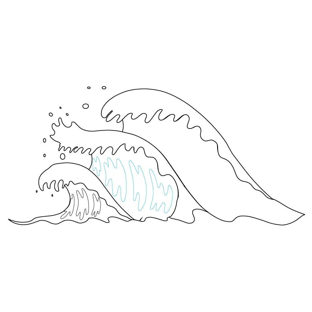 How to Draw Waves Step by Step Step  9