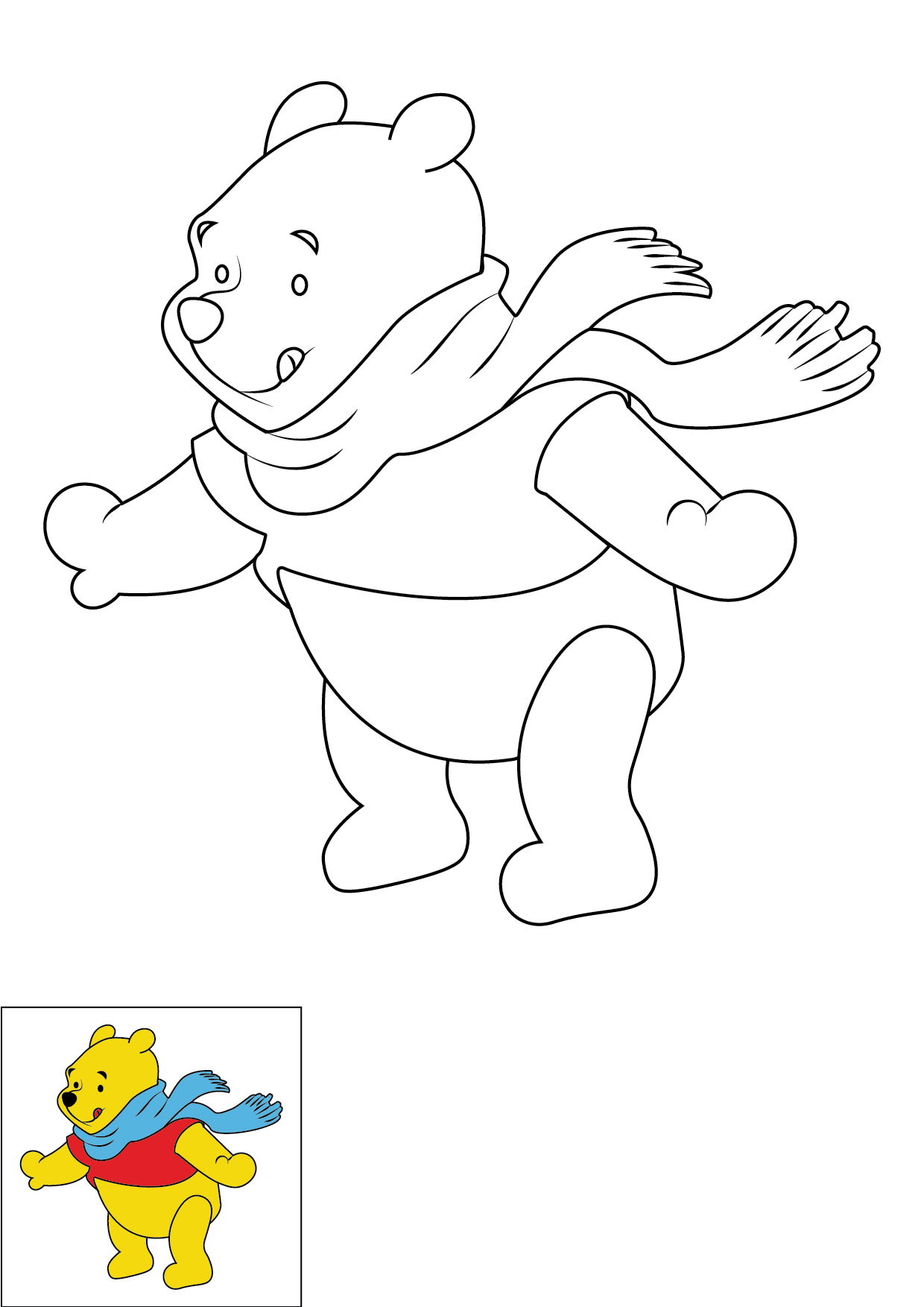 How to Draw Winnie The Pooh Step by Step Printable Color