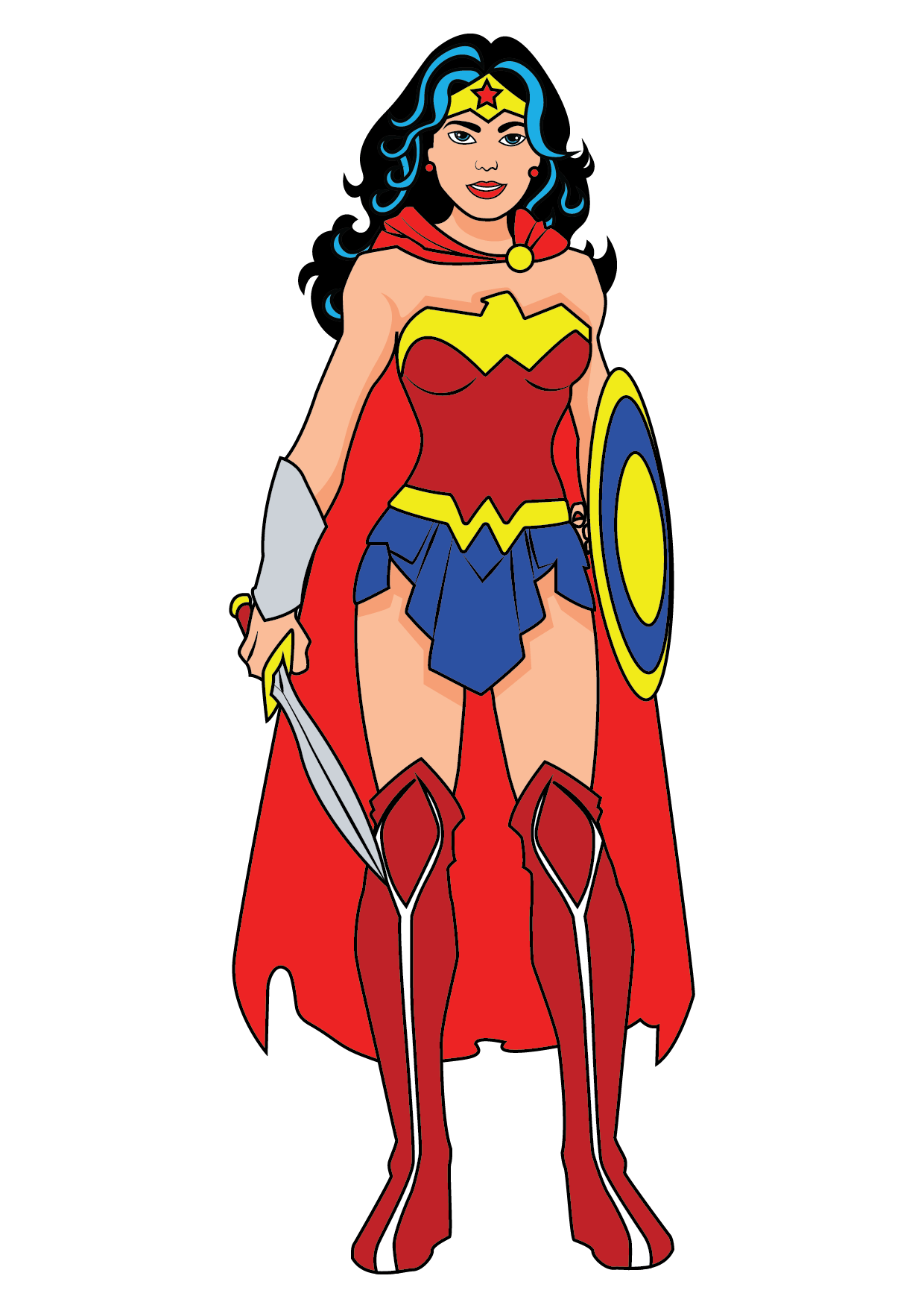 How to Draw Wonder Woman Step by Step Printable