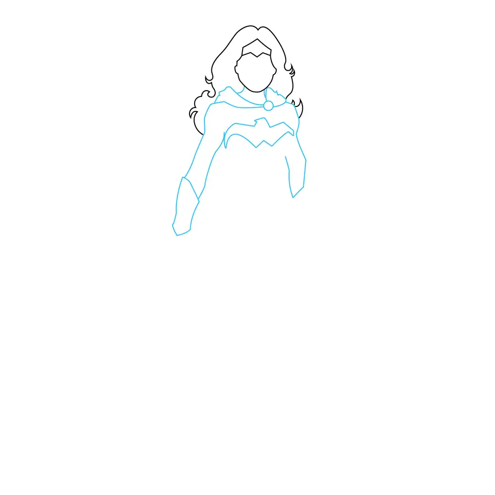 How to Draw Wonder Woman Step by Step Step  3