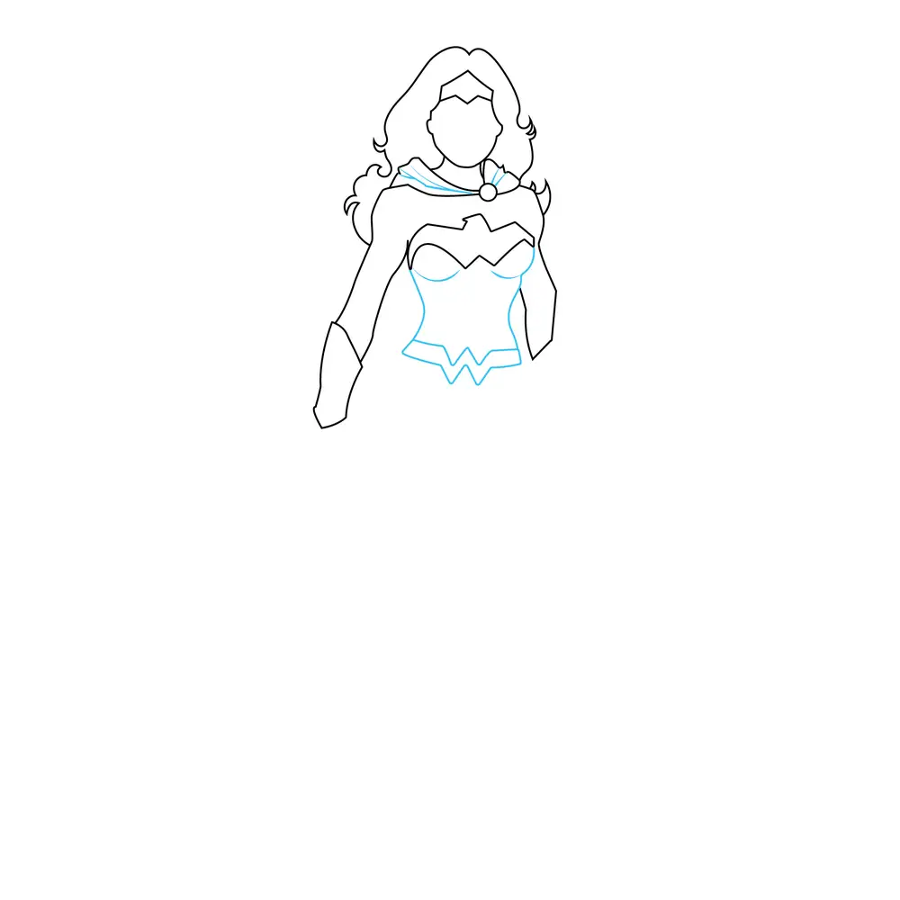 How to Draw Wonder Woman Step by Step Step  4