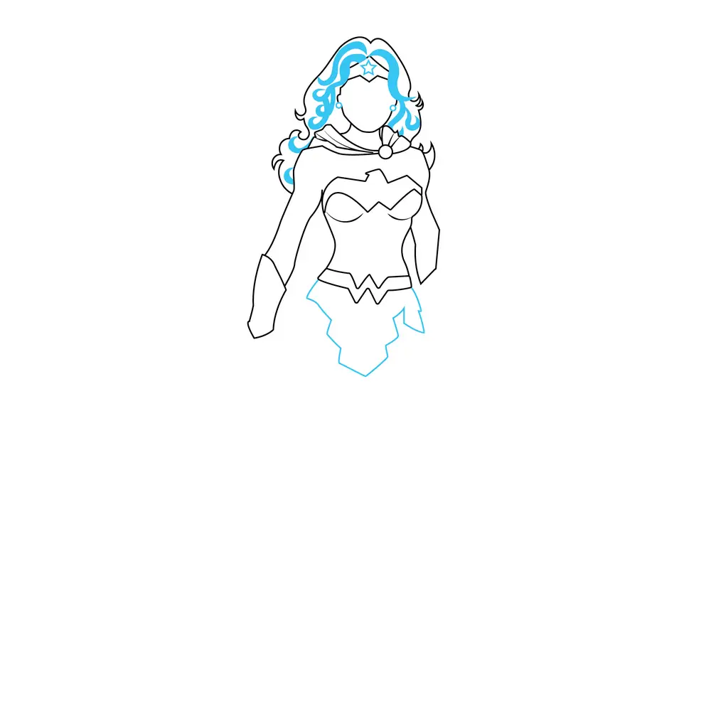 How to Draw Wonder Woman Step by Step Step  5
