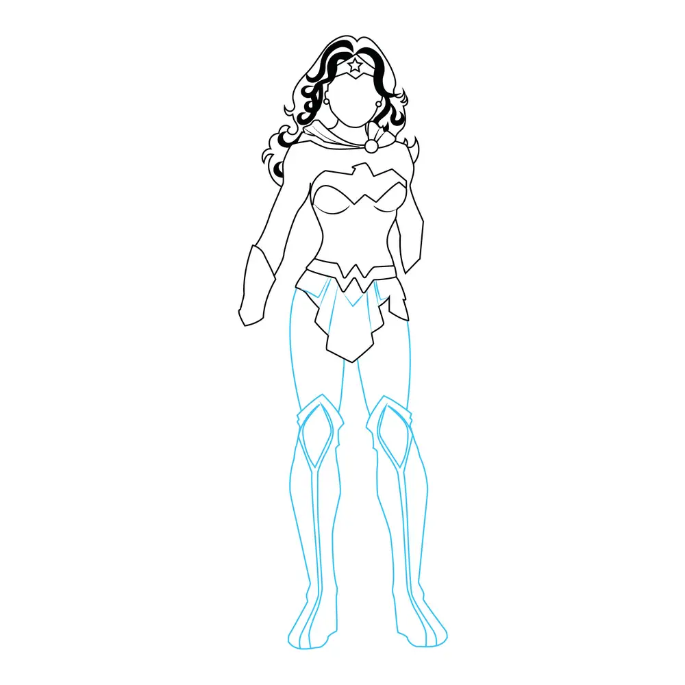 How to Draw Wonder Woman Step by Step Step  6