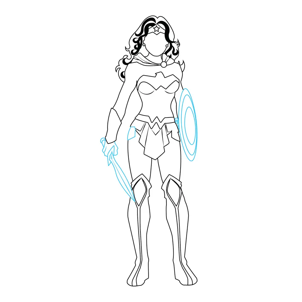 How to Draw Wonder Woman Step by Step Step  7