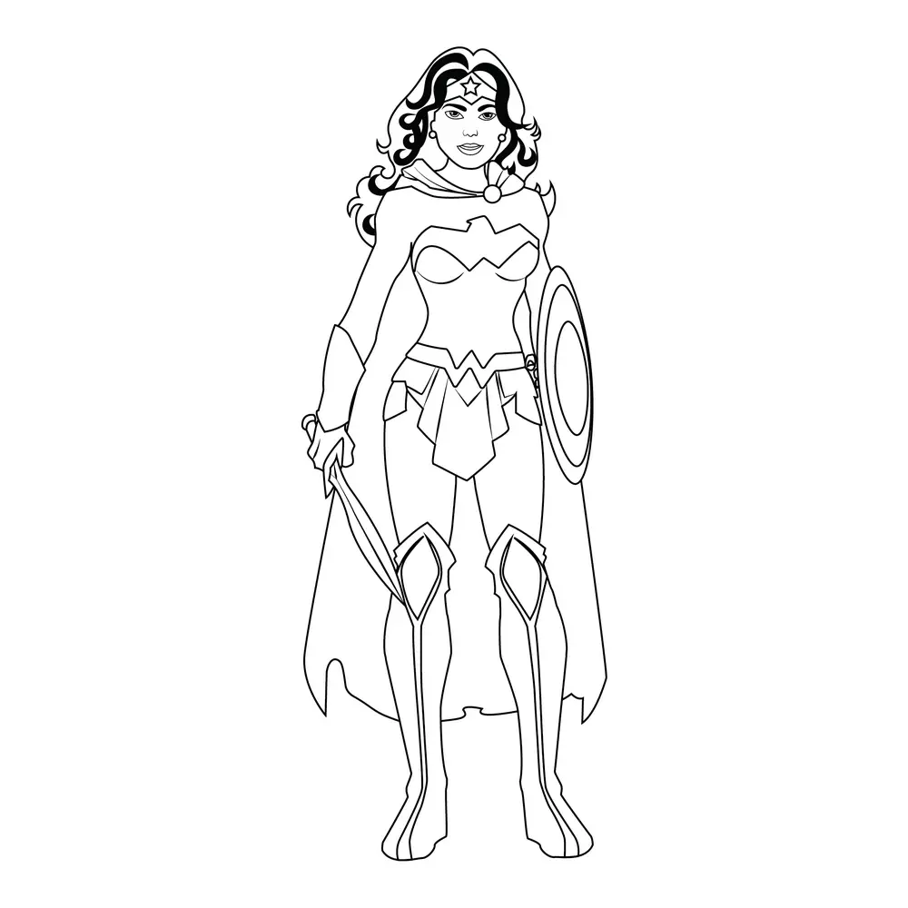 How to Draw Wonder Woman Step by Step Step  9