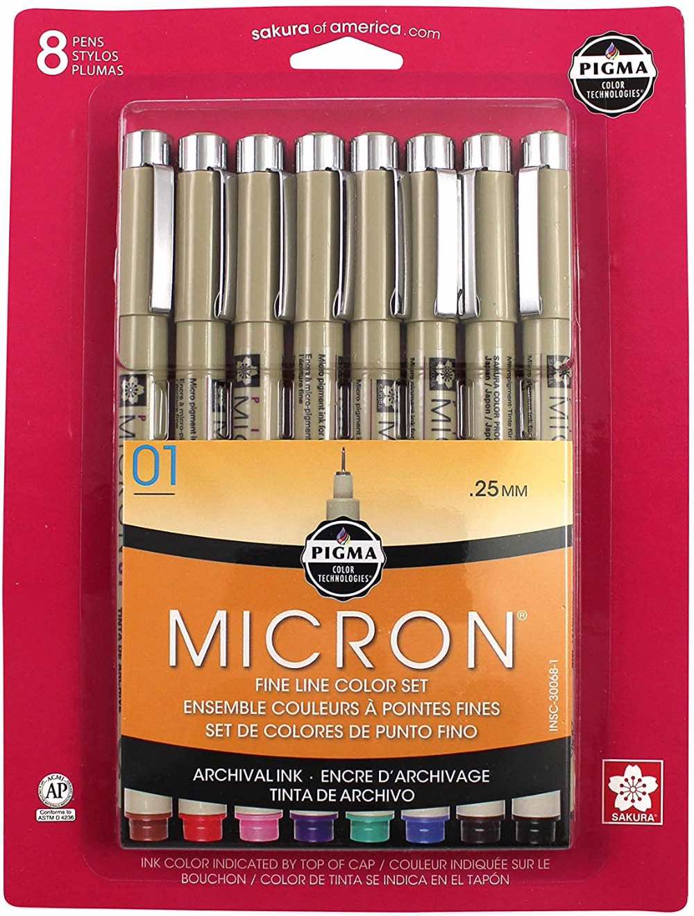 Sakura Pigma Micron Pens (Set of 8)