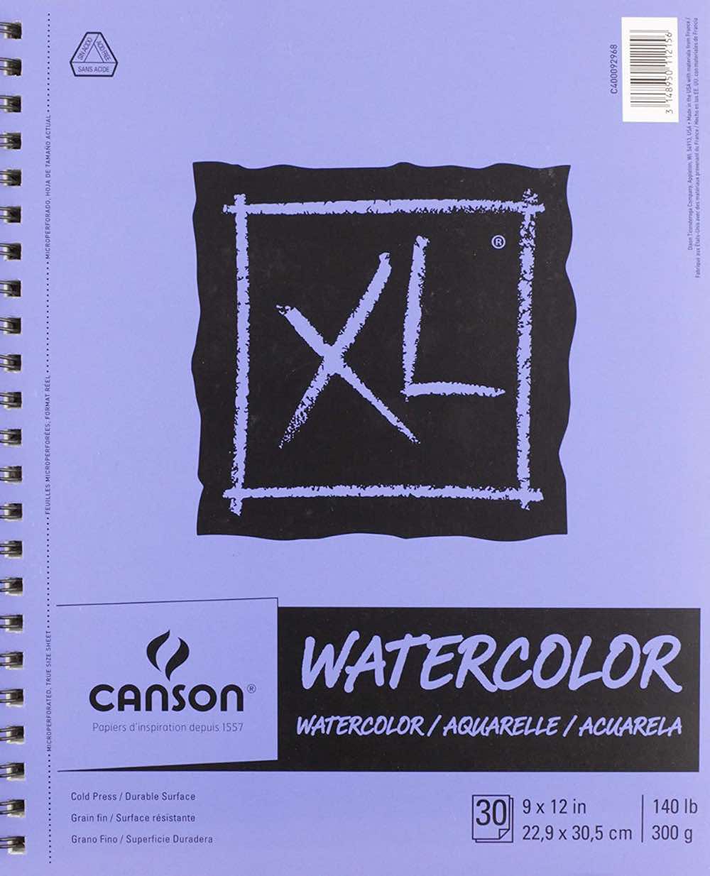 Canson Watercolor Spiral Sketchpad (9" x 12")