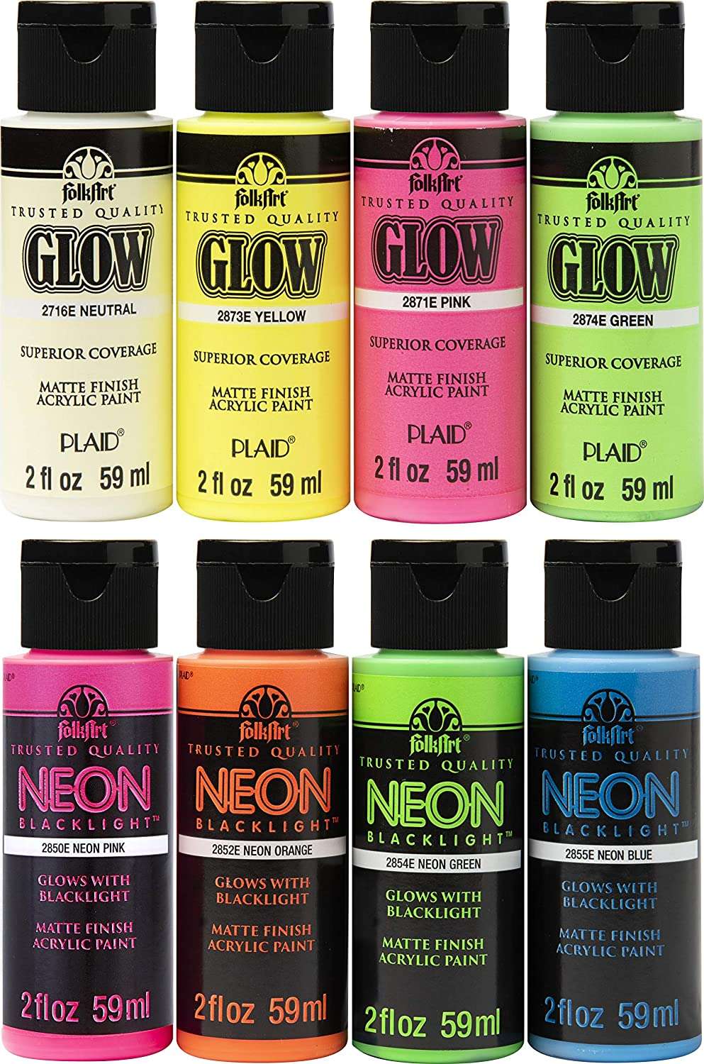 FolkArt Neon Glow Acrylic Paint Set