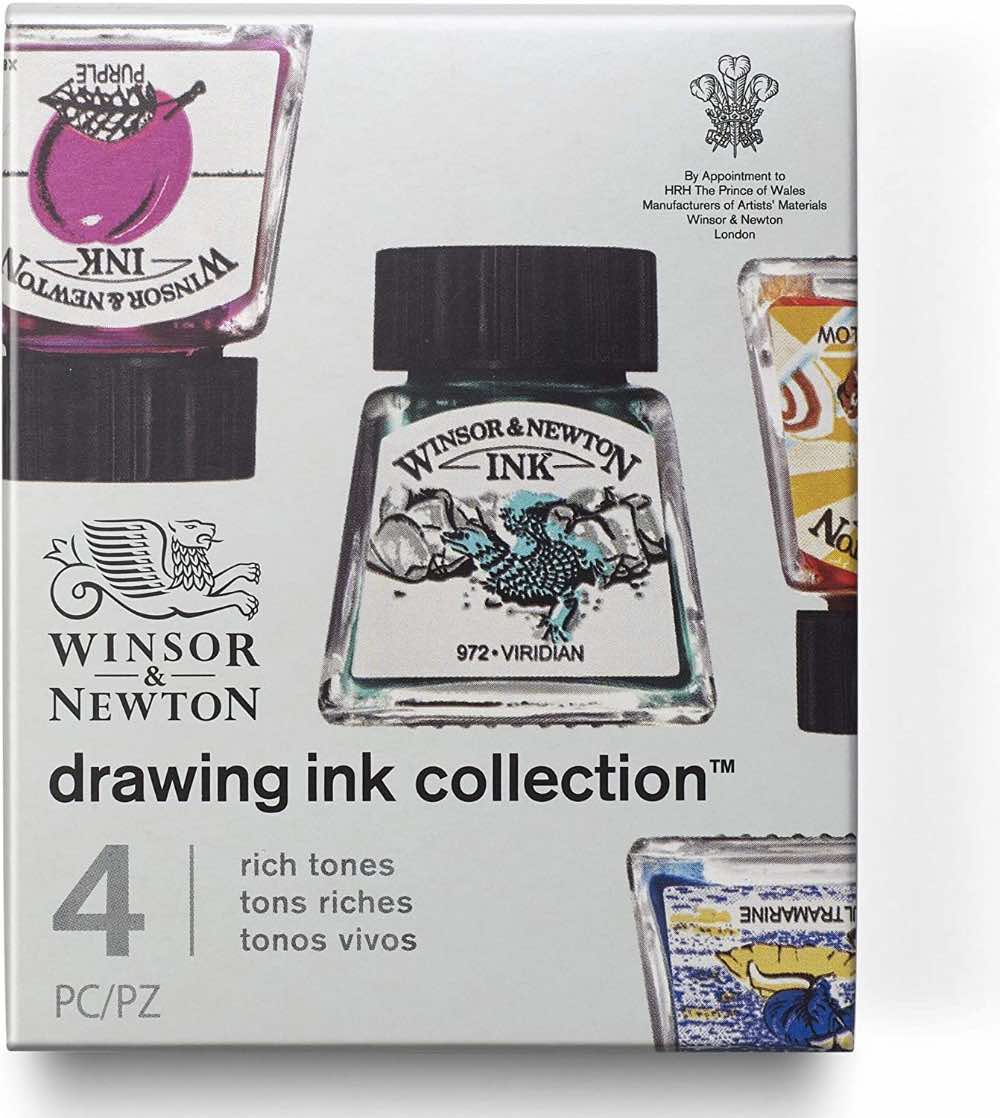 Winsor & Newton Drawing Inks (4 Pots in Rich Tones)