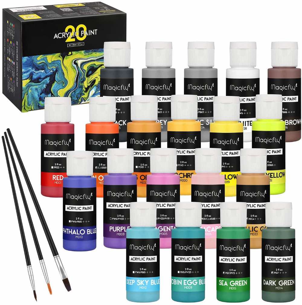 Craft Acrylic Paints with Brushes