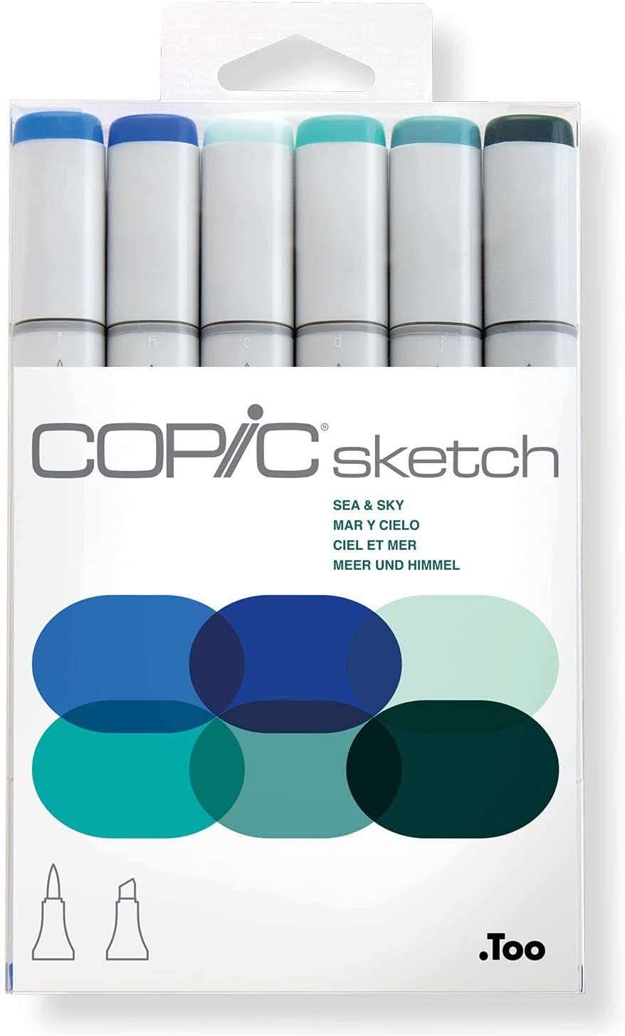 Copic Alcohol Sketch Markers (Set of 6) - Blue