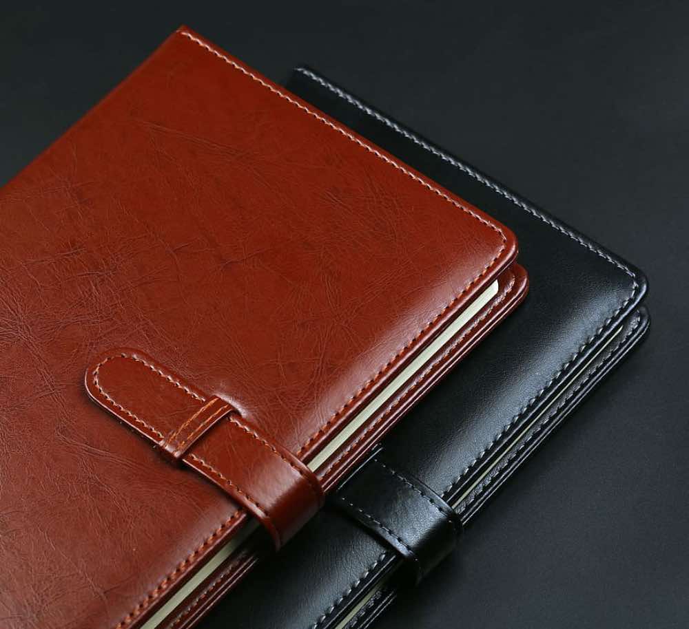 Shiny leather notebooks