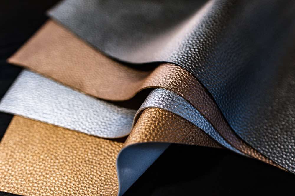 Pieces of leather in different colors