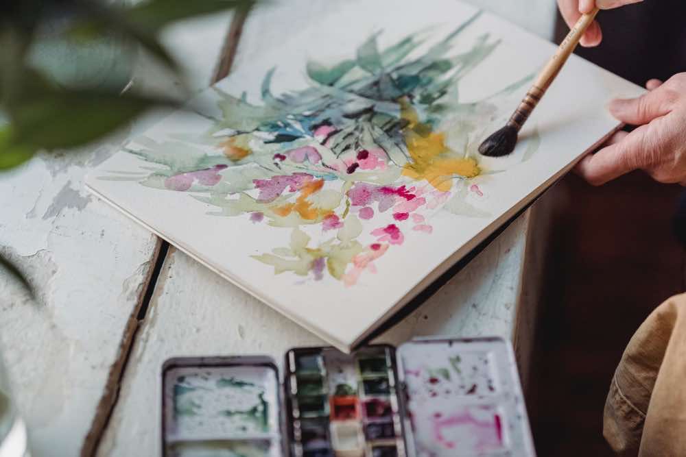 A floral watercolor painting