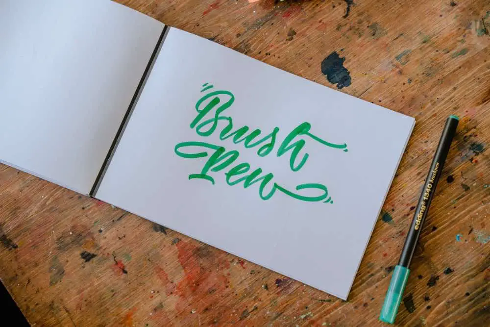 Lettering created using a watercolor brush pen