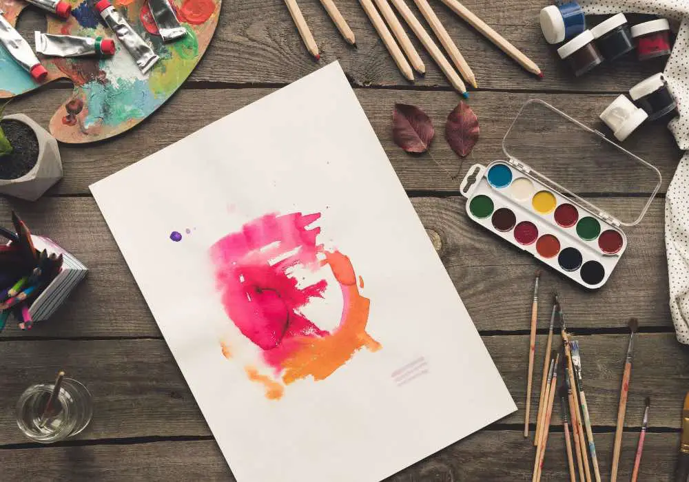 A watercolor painting with vibrant brush strokes