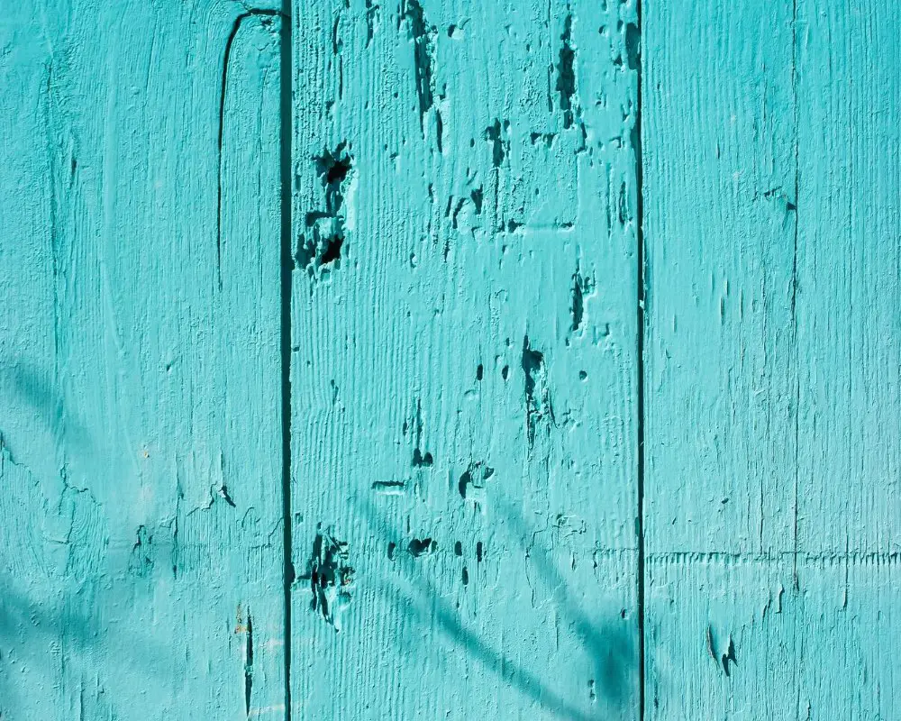 Painted blue-green planks