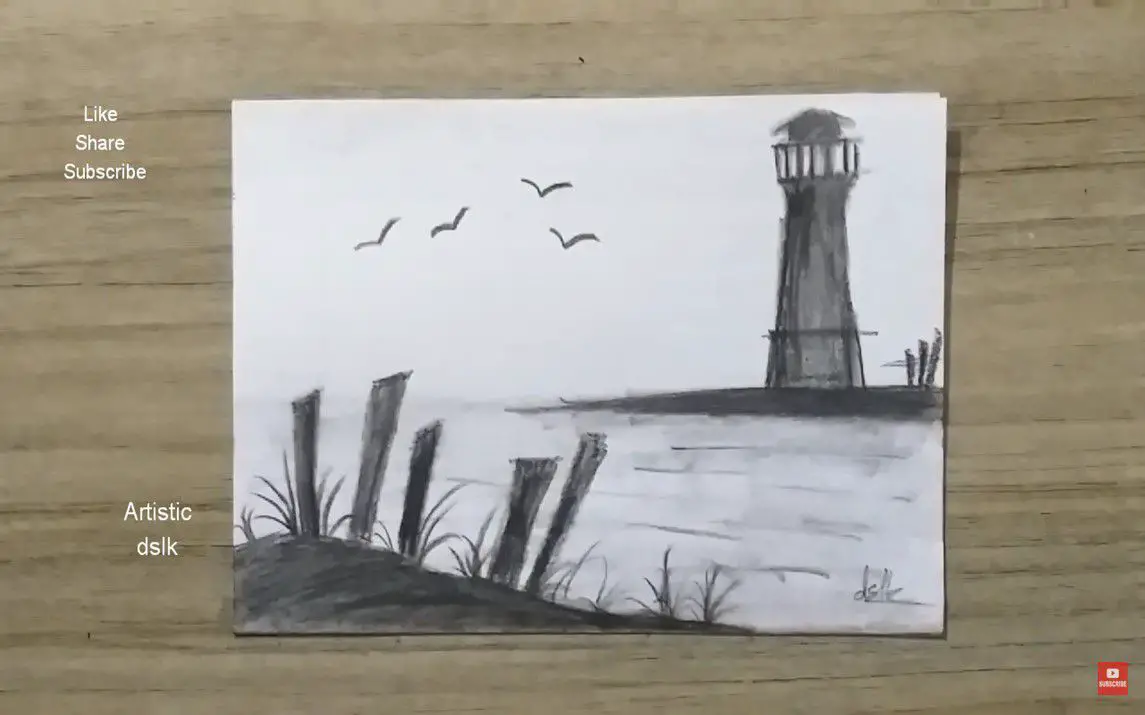 Charcoal Lighthouse Scenery