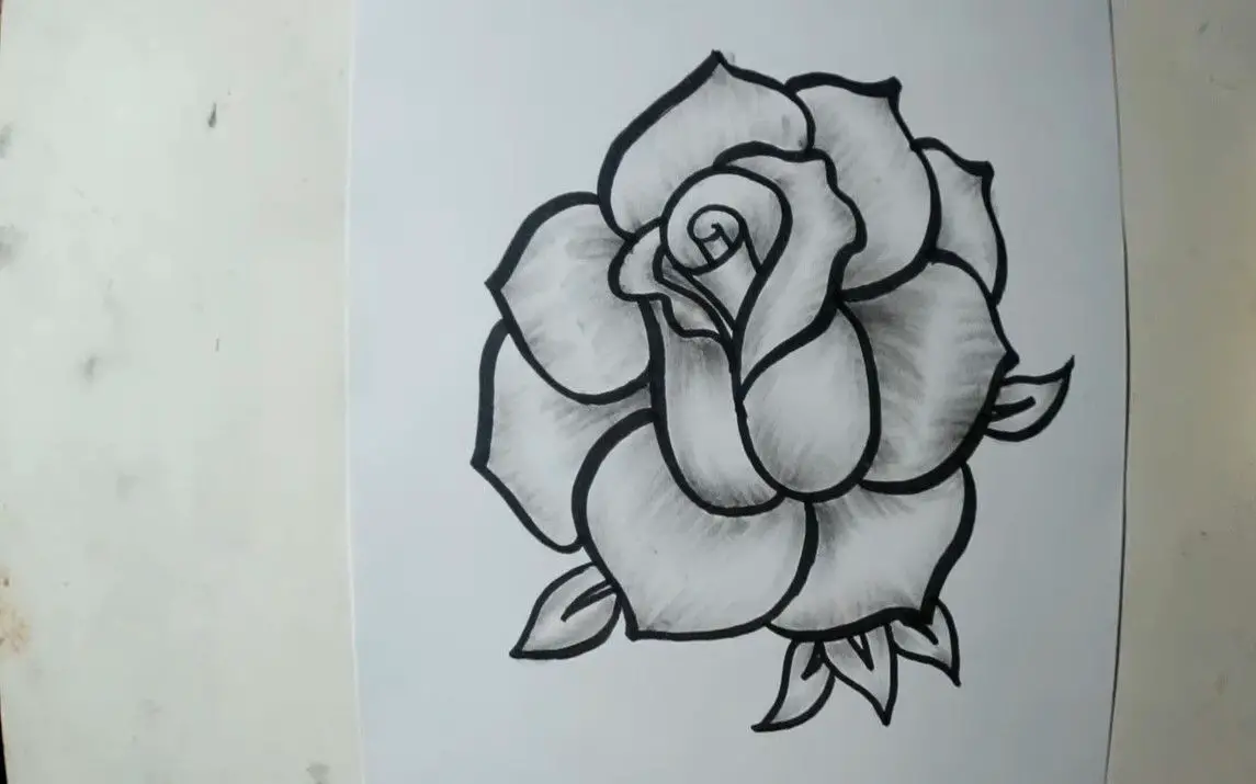 Charcoal Rose Drawing